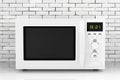 White Microwave Oven. 3d Rendering
